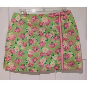 Women’s Lilly Pulitzer 6 Floral & Rhino Print Mini Skirt Skort Vacation Colorful